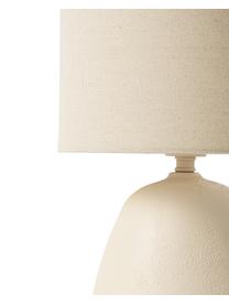Keramische tafellamp Eileen, Lampenkap: linnen (100% polyester), Lampvoet: keramiek, Mat beige, Ø 26 x H 35 cm