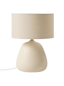 Lámpara de mesa de cerámica Eileen, Pantalla: lino (100% poliéster), Cable: cubierto en tela, Beige, Ø 26 x Al 35 cm