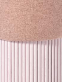 Poef Nala met opbergruimte, Bekleding: 100% polyester, Frame: hout, FSC-gecertificeerd, Geweven stof roze, hout lichtroze gelakt, Ø 50 x H 44 cm