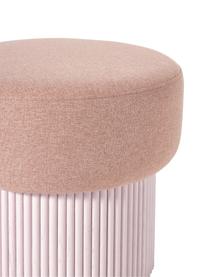 Poef Nala met opbergruimte, Bekleding: 100% polyester, Frame: hout, FSC-gecertificeerd, Geweven stof roze, hout lichtroze gelakt, Ø 50 x H 44 cm