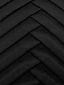 Housse de coussin en velours noir Lucie, 100 % velours de polyester, Noir, larg. 45 x long. 45 cm