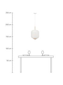 Lampa wisząca z papieru ryżowego Misaki, Biały, jasne drewno naturalne, Ø 35 x W 63 cm