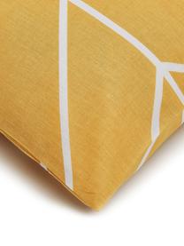 Baumwoll-Kopfkissenbezüge Mirja mit grafischem Muster, 2 Stück, Webart: Renforcé Fadendichte 144 , Gelb, gemustert, B 40 x L 80 cm
