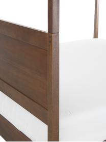 Cama con dosel de madera Retreat, Madera de mango con piezas en chapado de madera de teca, madera de caoba, madera mindi, Tonos marrones oscuros, 180 x 200 cm