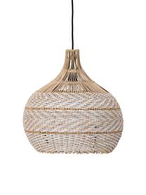Hanglamp Christa uit Stock, Lampenkap: stock, Baldakijn: gecoat metaal, Beige, Ø 40 x H 40 cm