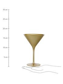 Kristall-Cocktailgläser Elements in Gold, 6 Stück, Kristallglas, beschichtet, Goldfarben, Ø 12 x H 17 cm, 240 ml