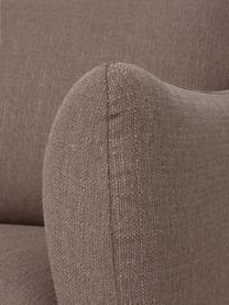 Sofa Moby (3-Sitzer) in Taupe mit Metall-Füßen, Bezug: Polyester Der hochwertige, Gestell: Massives Kiefernholz, FSC, Füße: Metall, pulverbeschichtet, Webstoff Taupe, B 220 x T 95 cm