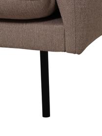 Sofa Moby (3-Sitzer) in Taupe mit Metall-Füßen, Bezug: Polyester Der hochwertige, Gestell: Massives Kiefernholz, Füße: Metall, pulverbeschichtet, Webstoff Taupe, B 220 x T 95 cm