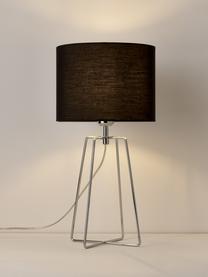 Stolní lampa Karolina, Černá, chromová, Ø 25 cm, V 49 cm
