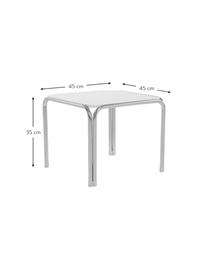 Beistelltisch Dyton, Tischplatte: Mitteldichte Holzfaserpla, Beine: Stahl, verchromt, Weiß, Chromfarben, B 45 x H 35 cm