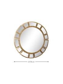 Miroir mural rond métal laiton Dinus, Couleur laitonnée, Ø 78 x prof. 2 cm