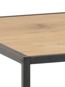 Schreibtisch Seaford aus Holz und Metall, Gestell: Metall, pulverbeschichtet, Helles Holz, Schwarz, B 130 x T 60 cm