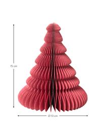 Plissee Baum Paper Pine H 15 cm, Papier, Rot, Ø 13 x H 15 cm