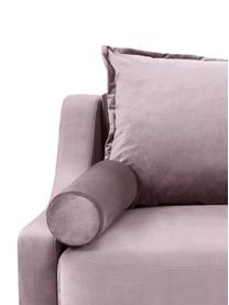 Divano letto 3 posti in velluto lavanda con contenitore Lea, Rivestimento: velluto di poliestere Il , Piedini: metallo verniciato a polv, Velluto color lavanda, ottonato, Larg. 215 x Alt. 94 cm