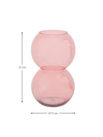 Mundgeblasene Design-Vase Bulb, Glas, Rosa, Ø 17 x H 27 cm