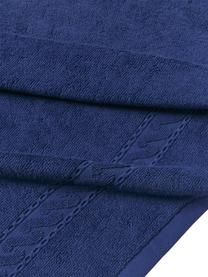 Set de toallas Cordelia, 3 uds., Azul oscuro, Set de diferentes tamaños