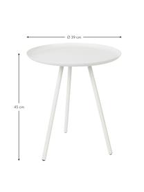 Mesa auxiliar Frost, Metal, pintado en polvo, Blanco, Ø 39 x Al 45 cm