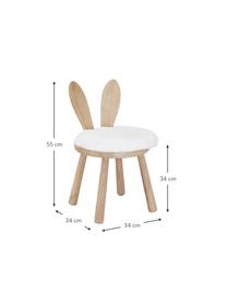 Dřevěná dětská židle s podsedákem Bunny, Kaučukové dřevo, krémově bílá, Š 34 cm, V 55 cm