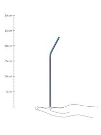 Komplet słomek ze szczoteczką Shine, 4 elem., Opalizujący, D 23 cm