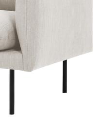 Canapé d'angle avec pieds en métal Moby, Tissu beige, larg. 280 x prof. 160 cm, méridienne à gauche