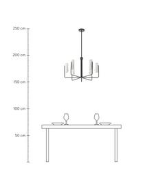 Velké závěsné svítidlo Vivian, Bílá, černá, Ø 65 cm, V 88 cm