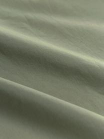 Gewaschene Baumwoll-Bettwäsche Florence mit Rüschen in Grün, Webart: Perkal Fadendichte 180 TC, Grün, 200 x 200 cm + 2 Kissen 80 x 80 cm