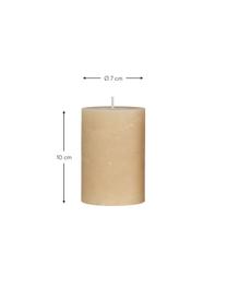 Vela pilar artesanal Rustic, Parafina, Beige, Ø 7 x Al 10 cm