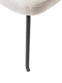 Beklede poef Wing, Bekleding: 100 % polyester (fluweel), Poten: gecoat metaal, Geweven stof crèmewit, poten zwart, B 50 x H 41 cm