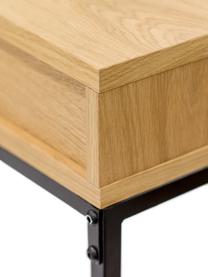 Bureau haut étroit Frame, Bois de chêne, noir, larg. 100 x prof. 35 cm