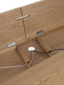 Holz-Schreibtisch Jacques mit Kabeldurchlass, Beine: Echenholz, massiv, Braun, B 120 cm x H 75 cm