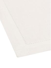 Serviettes de table en lin, avec ourlet Alanta, 6 pièces, Blanc crème, larg. 42 x long. 42 cm