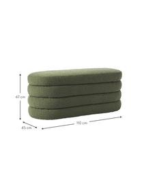 Bouclé bank Alto, Bekleding: bouclé (100% polyester), Frame: massief grenenhout, multi, Bouclé groen, B 110 x H 47 cm
