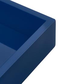 Plateau haute brillance Hayley, MDF (panneau en fibres de bois à densité moyenne), laqué, Bleu, larg. 24 x long. 33 cm