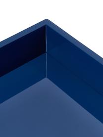 Plateau haute brillance Hayley, MDF (panneau en fibres de bois à densité moyenne), laqué, Bleu, larg. 24 x long. 33 cm
