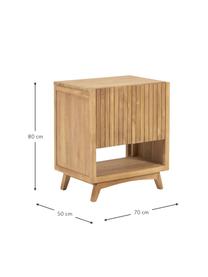 Waschbeckenunterschrank Kuveni aus massivem Teakholz, B 70 cm, Teakholz, Teakholz, B 70 x H 80 cm