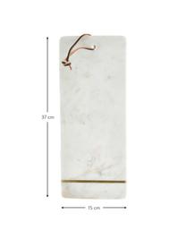Planche à découper en marbre Strip, 15 x 37 cm, Blanc, couleur dorée, larg. 15 x long. 37 cm