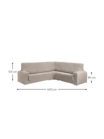 Pokrowiec na sofę narożną  Roc, 55% poliester, 35% bawełna, 10% elastomer, Odcienie kremowego, S 600 x W 120 cm