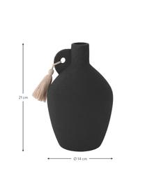 Design-Vase Dollo aus Steingut, Steingut, Schwarz, Ø 14 x H 21 cm