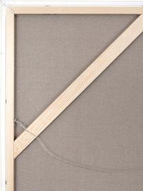 Handgemaltes Leinwandbild Gradient Grace mit Holzrahmen, Rahmen: Eichenholz, beschichtet, Schwarz, Blautöne, Cremeweiß, Goldfarben, B 92 x H 120 cm