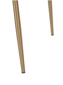 Fluwelen stoel Tess in donkergrijs, Bekleding: fluweel (polyester) Met 3, Poten: metaal, gepoedercoat, Fluweel donkergrijs, goudkleurig, B 49 x D 64 cm