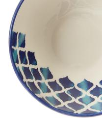 Ręcznie wykonana miseczka Ikat, 6 szt., Ceramika, Biały, niebieski, Ø 16 cm