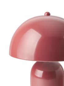 Kleine retro tafellamp Walter, Lampenkap: gepoedercoat metaal, Lampvoet: gepoedercoat metaal, Rood, glanzend, Ø 25 x H 34 cm