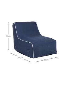 Aufblasbarer Garten-Liegesack Rihanna in Dunkelblau, Bezug: Polyestergewebe (200 g/m², Dunkelblau, Weiß, B 60 x T 90 cm