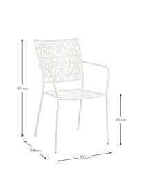 Krzesło ogrodowe z metalu Kelsie, Metal malowany proszkowo, Biały, S 55 x G 54 cm