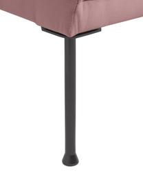 Voetenbank Fluente van fluweel in roze met metalen poten, Bekleding: fluweel (hoogwaardig poly, Frame: massief grenenhout, Poten: gepoedercoat metaal, Fluweel Roze, B 62 x H 46 cm