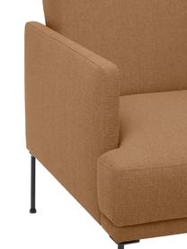 Schlafsofa Fluente (3-Sitzer), Bezug: 80 % Polyester, 20 % Rami, Gestell: Massives Kiefernholz, FSC, Füße: Metall, pulverbeschichtet, Webstoff Nougat, B 220 x H 86 cm