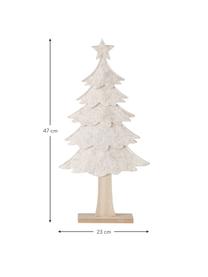 Deko-Weihnachtsbaum Janne, Mitteldichte Holzfaserplatte (MDF), Polyester-Filz, Beige, Helles Holz, B 23 x H 47 cm