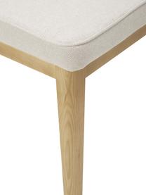 Silla tapizada Koga, Tapizado: 100% poliéster Alta resis, Patas: madera de fresno, Estructura: metal, Tejido blanco crema, An 47 x Al 86 cm