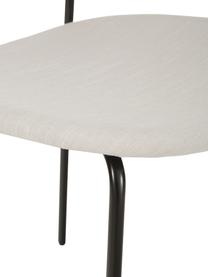 Sedia in legno con seduta imbottita Nadja 2 pz, Rivestimento: poliestere Con 100.000 ci, Gambe: metallo verniciato a polv, Tessuto bianco latteo, legno scuro, Larg. 51 x Prof. 52 cm
