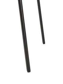 Sedia in legno con seduta imbottita Nadja 2 pz, Rivestimento: poliestere Con 100.000 ci, Gambe: metallo verniciato a polv, Tessuto bianco latteo, legno scuro, Larg. 51 x Prof. 52 cm